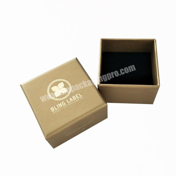 Custom Logo Champagne Gold Jewelry Box Packaging