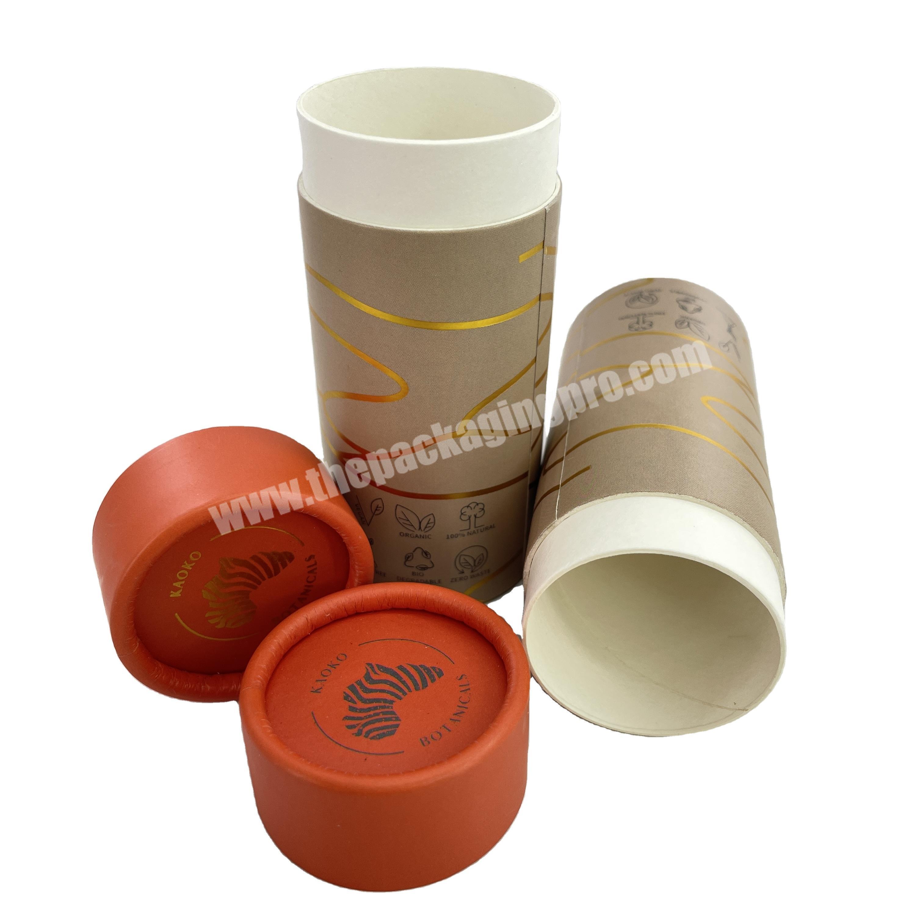 Custom Logo Eco Cardboard Powder Packaging Cylinder Box Food Grade Tea Coffee Chocolate Luxury Paper Tube Packaging