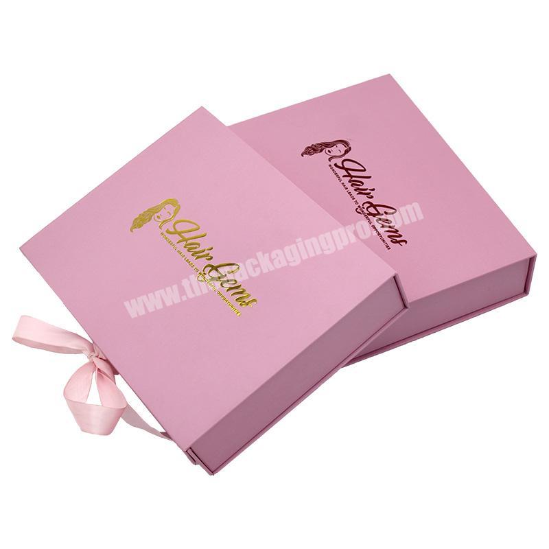 Custom Logo Foldable Garment Packaging Box Ribbon Folding Gift Box