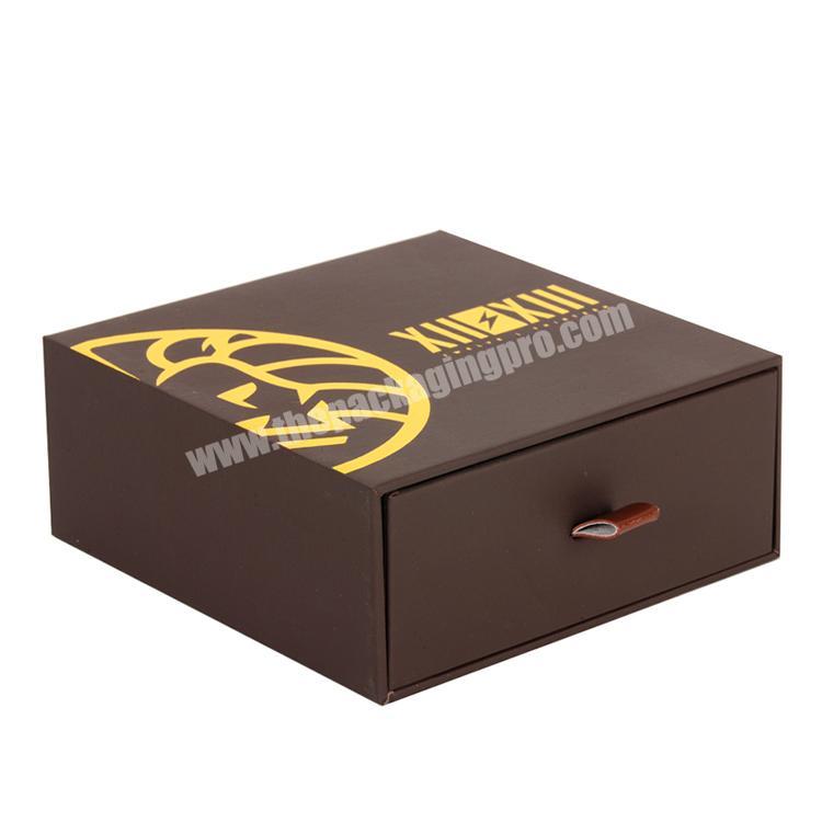 Custom Logo Gift Packing Luxury Sliding Drawer Boxes Leather Belt Gift Packaging Box