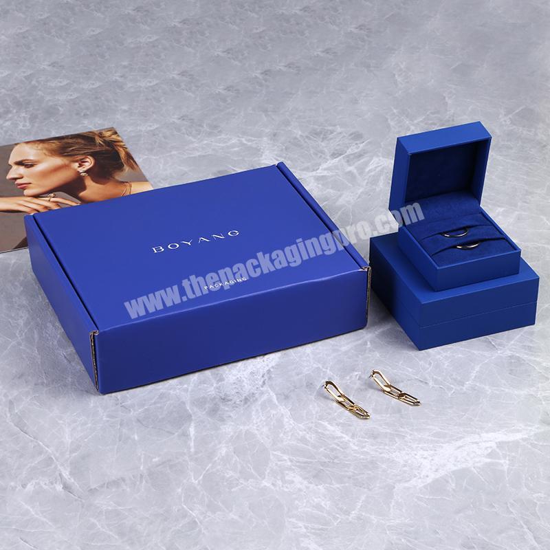 Custom Logo Hot Sell Recycle Engagement Ring Earring Case Luxury Plastic Clamshell Girls Jewelry Box