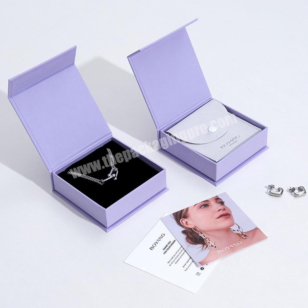 Custom Logo Jewelry Packaging Earring Necklace Bracelet Luxury Cardboard Magnetic Jewelry Gift Box Set
