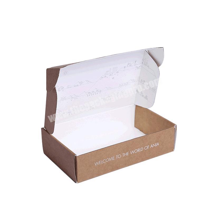Custom Logo Kraft Corrugated Carton Box Mailer Shipping Box Apparel Packaging for Dress Cloth Underwear Shirt Mail Gift Box