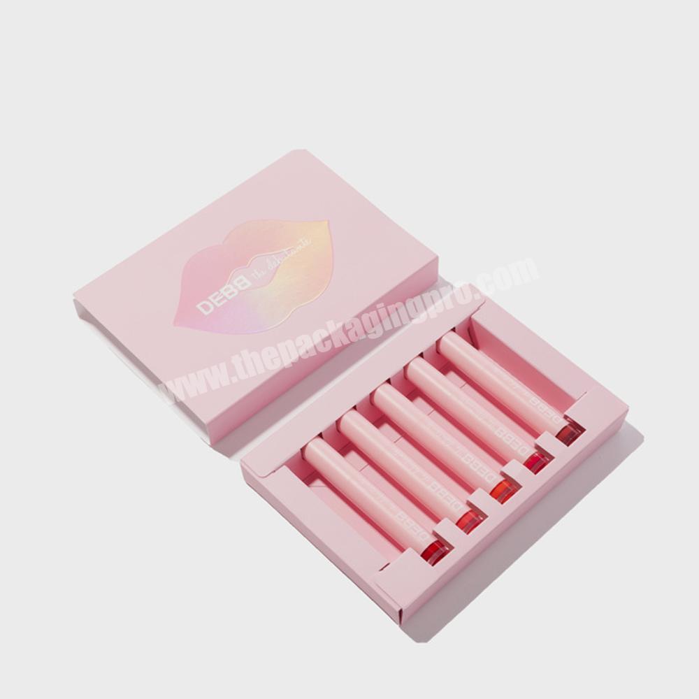 Custom Logo Lipstick Cosmetic Packaging Display Boxes Set Beauty Makeup Lip Gloss Box Packaging