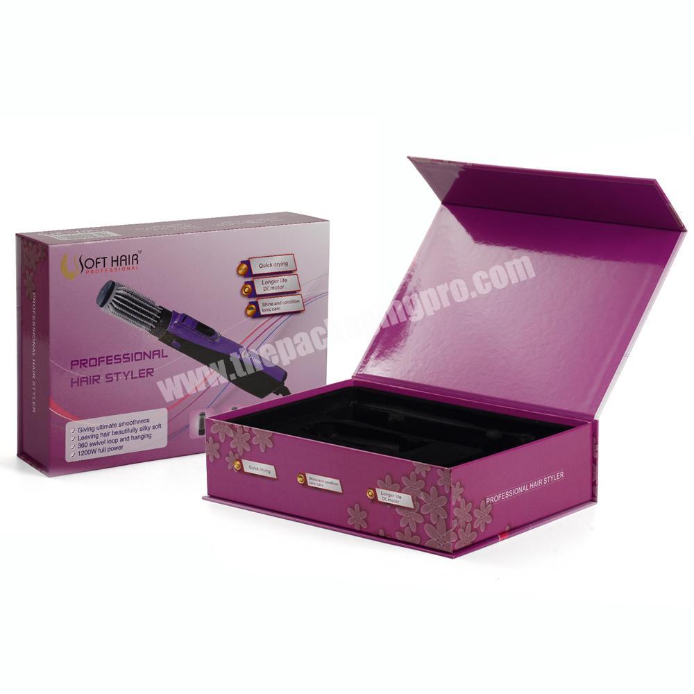 Custom Logo Luxury Magnetic Hair Straightener Packaging Box For Hair Straightener