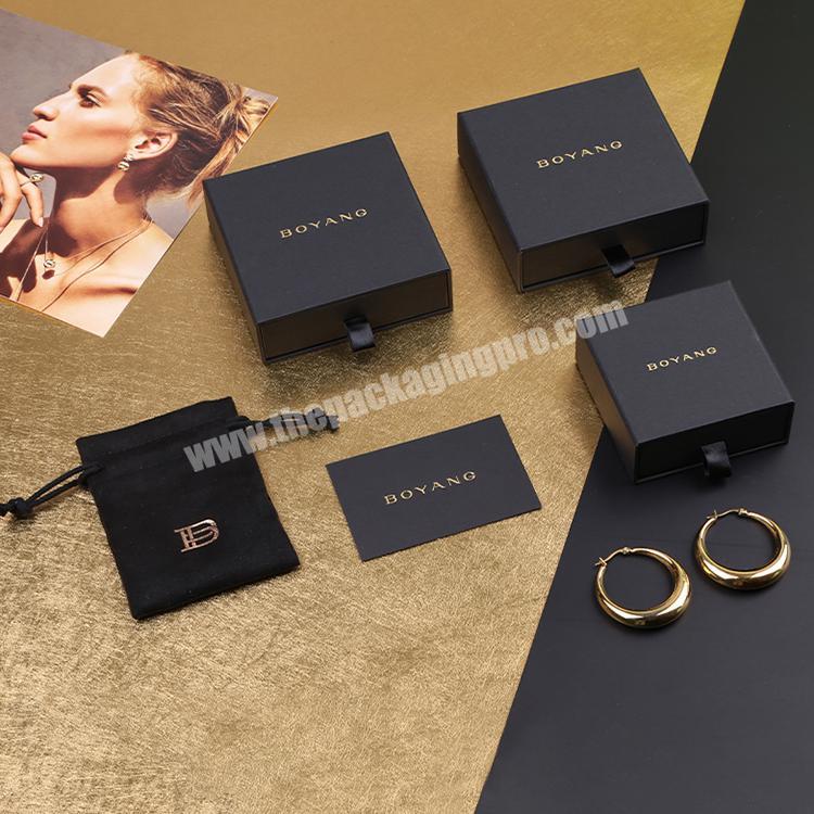 Custom Logo Luxury Printed Drawer Design Wedding Ring Jade Pendant Packing Ring Box
