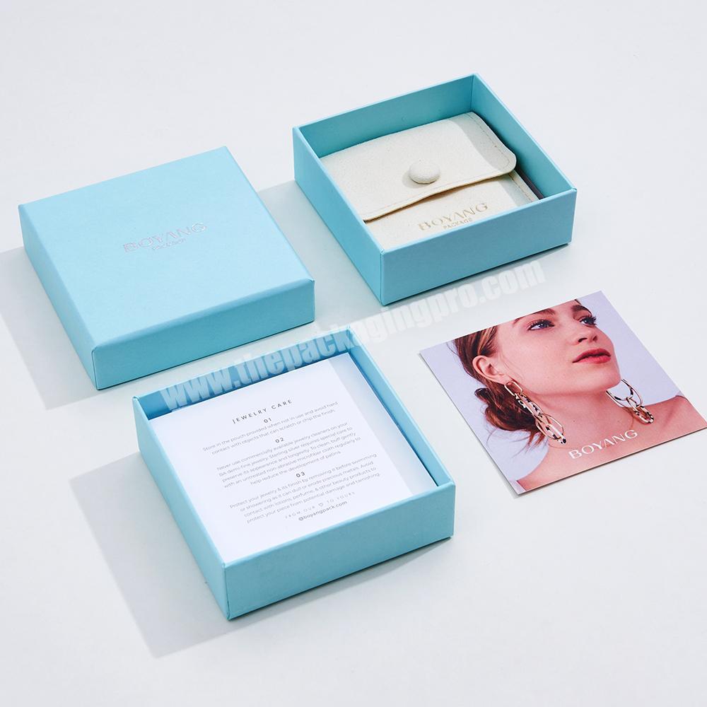Custom Logo Luxury Printed Lid and Base Necklaces Earring Jewelry Packaging Box