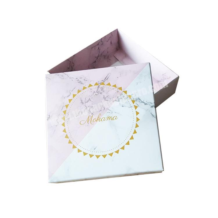 Custom Logo Pink Marble Paper Earring Jewellery Packaging Box