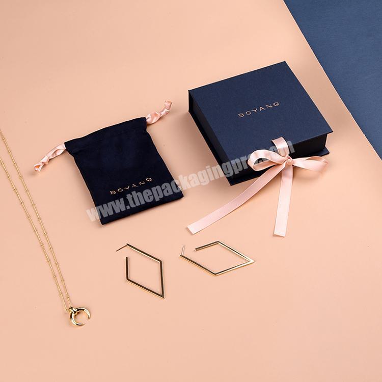 Custom Logo Printed Ring Earring Bracelet Jewelry Packaging Box Custom Drawer Jewelry Box