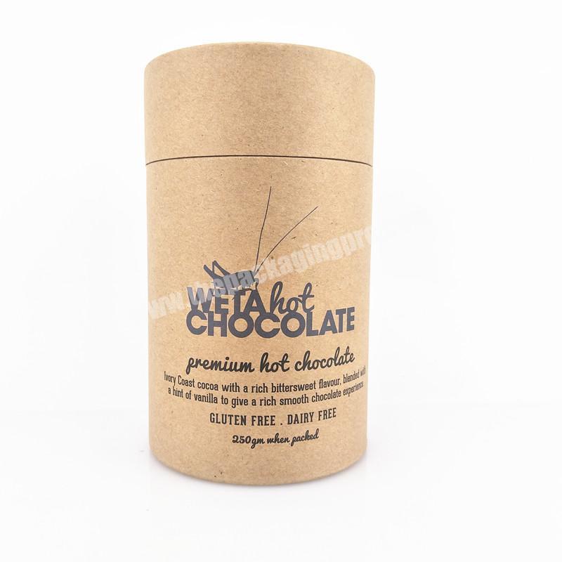 Custom Logo Printing Biodegaradable Tea Paper Tube Packaging Powder Cylinder Cardboard Box