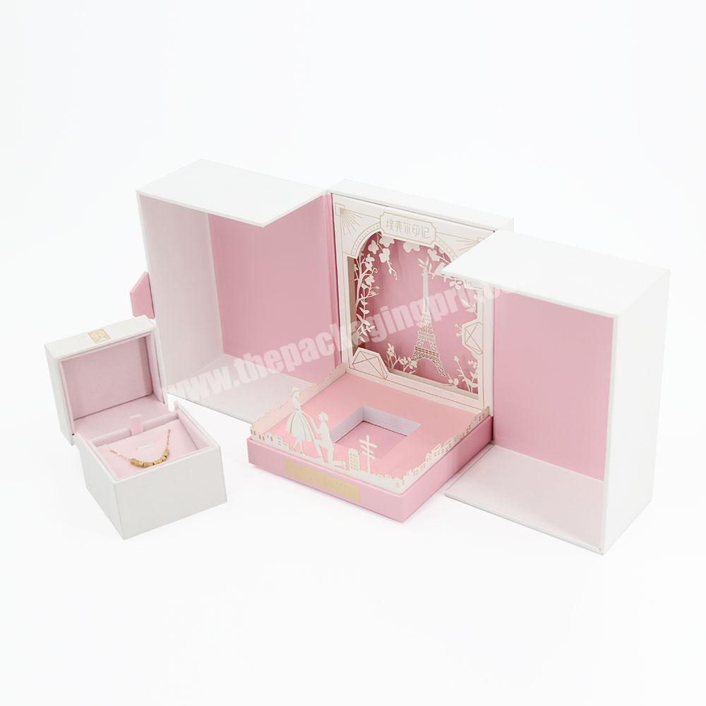Custom Logo Printing Jewelry Box Wedding Christmas Bridesmaid Gift Box Jewelry Packaging Gift Box with Magnetic Cover