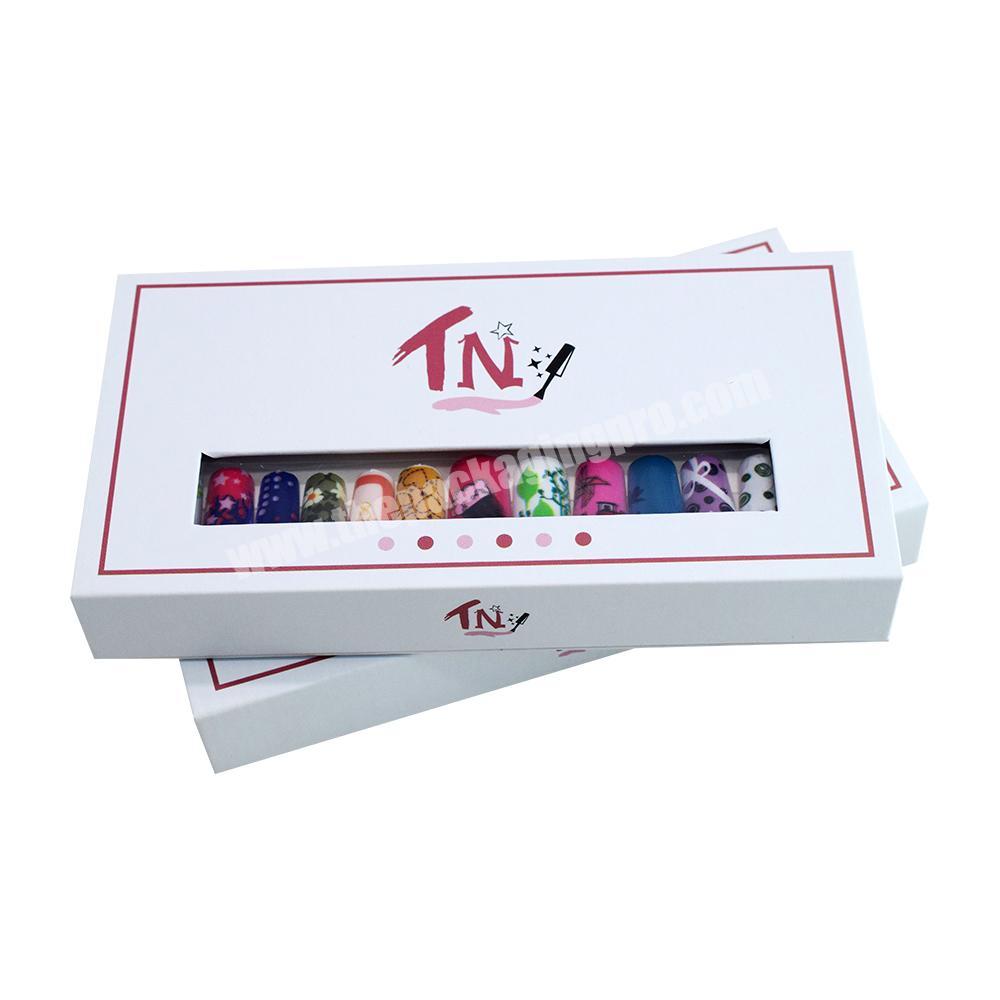 Custom Logo Rigid False Nail Boxes Packaging Press on Nail Packaging Box with Magnetic Closure for Artificial nails with Logo