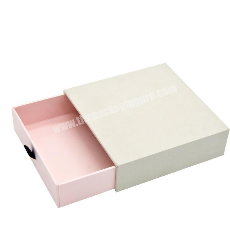 Custom Logo Small Black Slide Jewelry Cardboard Paper Packaging Sliding Drawer Gift Box With Handle