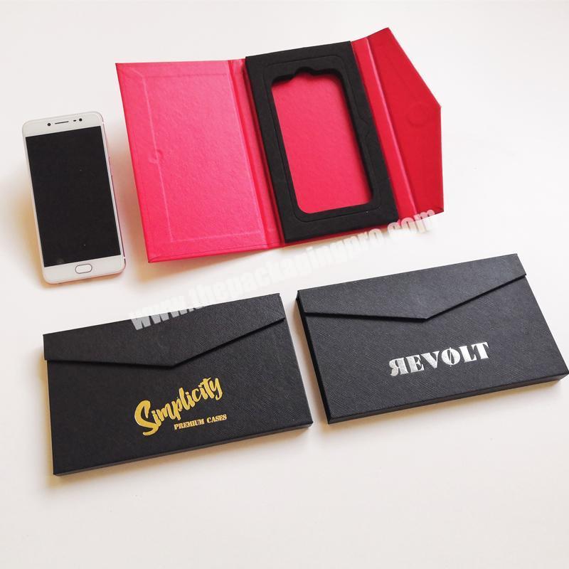 Custom Logo White And Black Iphone Case Retail Packaging Box With EVA Foam