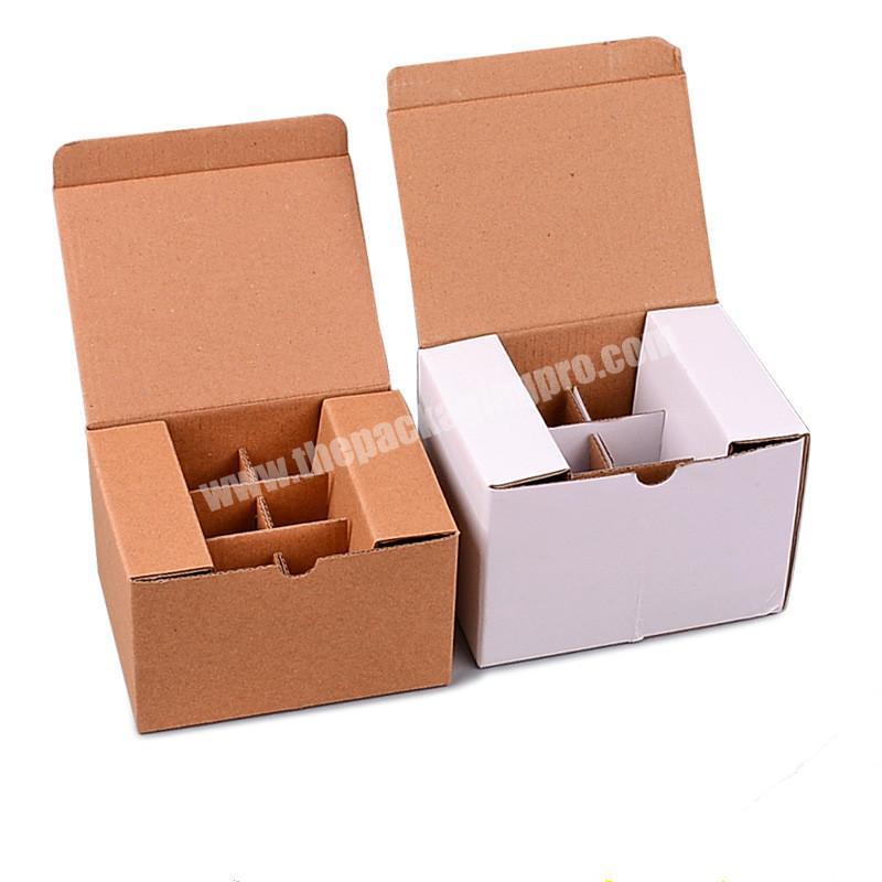 Custom Logo White Corrugated Paper Essential Oil Bottles Shipping Box Nail Polish Box With Divider