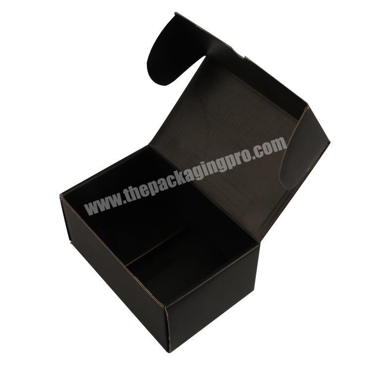 Custom Logo black shoes strong corrugated packaging shipping mailer postal box for apparel