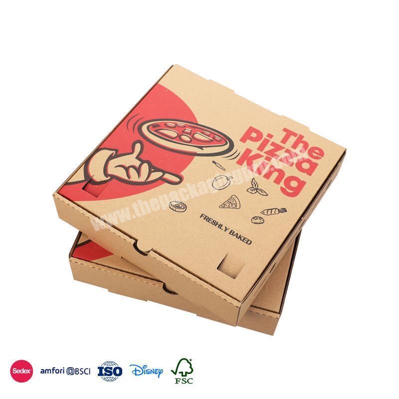 Custom Logo good quality low MOQ mailer packing food kraft corrugated boxes for pizza and hamburger