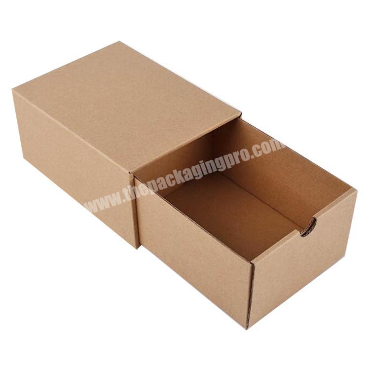 Custom Logo shoes packaging corrugated kraft cardboard drawer boxes shipping carton