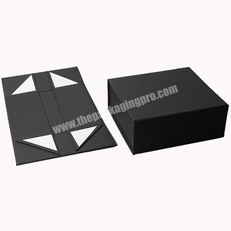 Custom Luxury Apparel Clothing Underwear Packaging Boxes Foldable Gift Black Magnetic Paper Cardboard Box