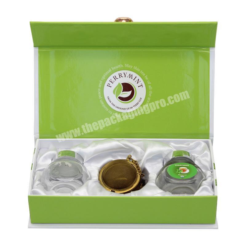Custom Luxury Cardboard Empty Packing Paper Tea Bag Gift Box Paper Tea Packaging Box Silk cloth to insert inside