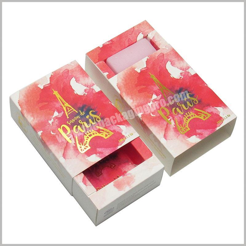 Custom Luxury Colored Drawer Sliding Hand Made Bar Soap Packaging Box Paper Soap Boxes For Soap