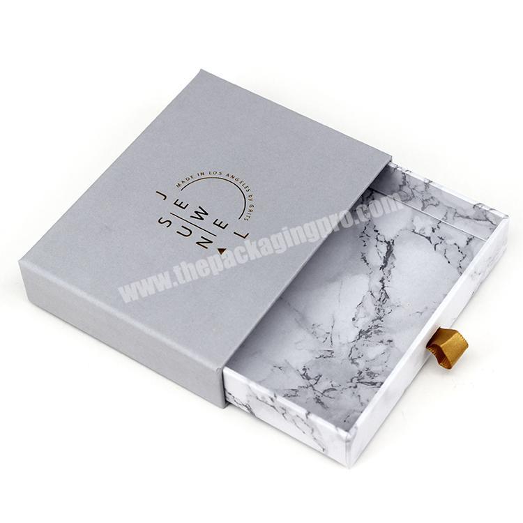 Custom Luxury Grey Color Drawer Style Earring Necklace Jewelry Packaging & Display Box