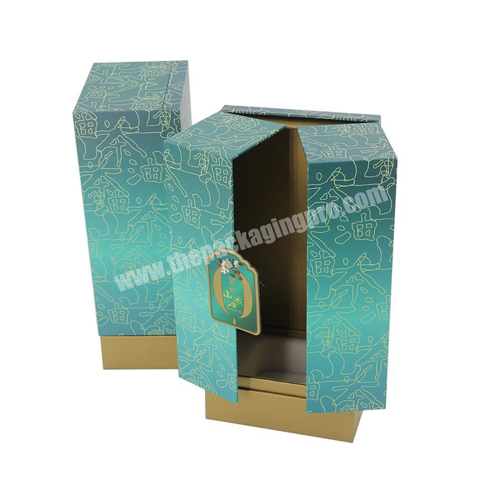 Custom Luxury Magnetic Gift Wrapping Carton Cardboard Double Door Box tea food box