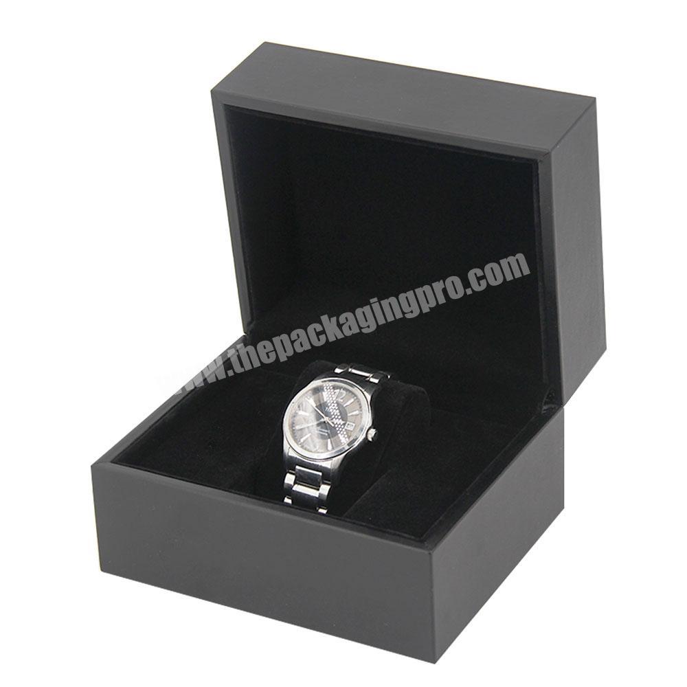 Custom Luxury Men Watch Gift Box High Quality Black Leather Watch Gift Box Velvet Watch Storage Travel Box