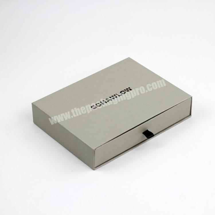 Custom Luxury Square Rigid Cardboard Paper Small Thin Slider Box Drawer Type Gift Packaging Boxes with Cufflink