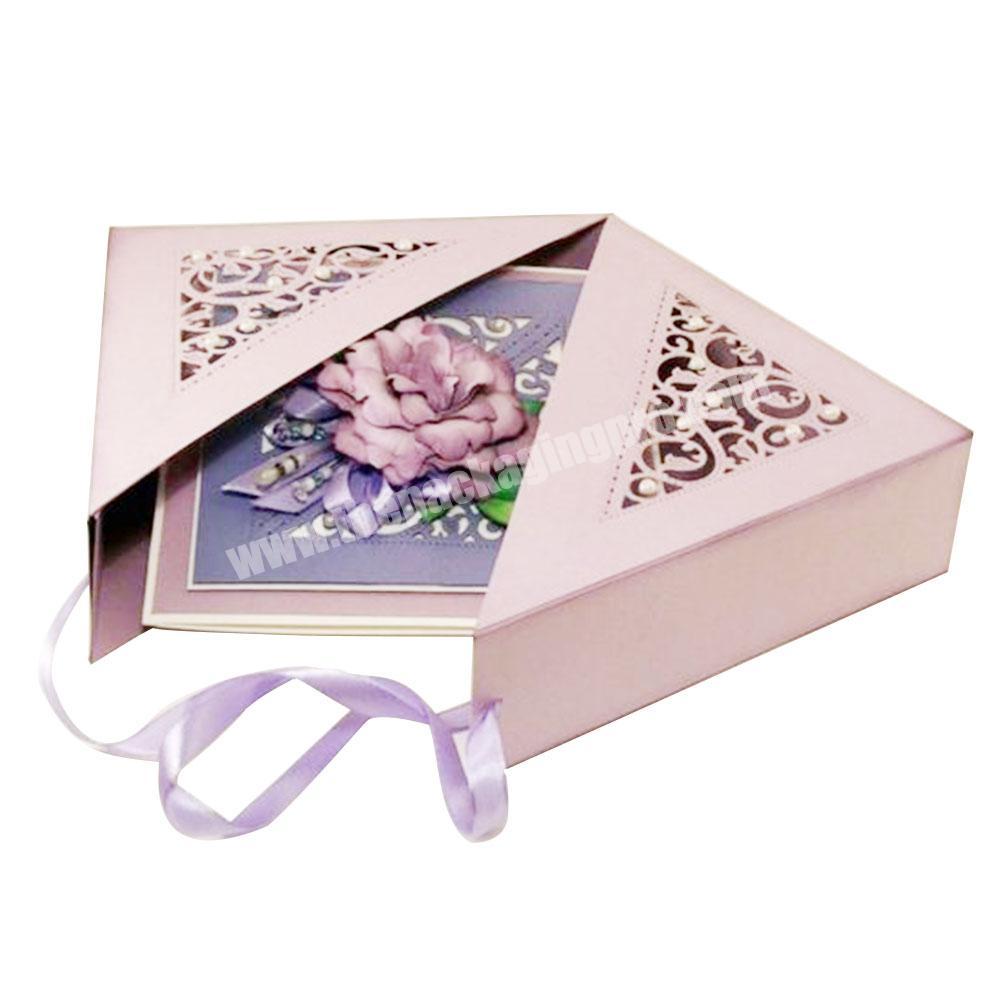 Custom Luxury Valentine's Day Flower Box Double Door Square Flower Arrangement Box Knot Wedding Box Packaging With Ribbon