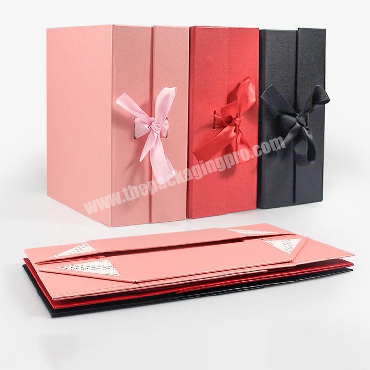 Custom Magnet Folding Boxes Luxury Cardboard Paper Magnetic Gift Box Packaging with Ribbon Closure