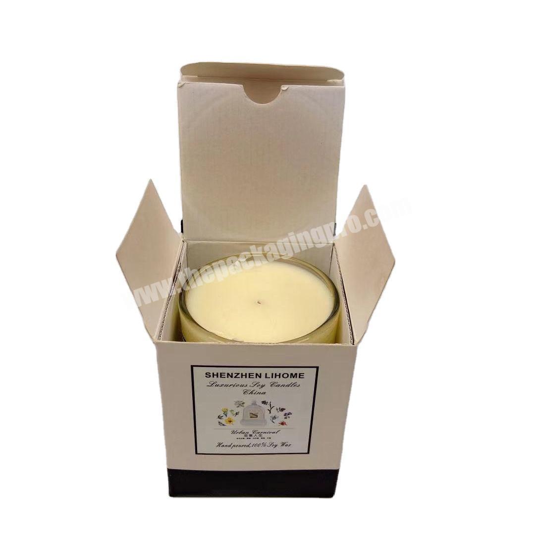 Custom Manufacture white folding packaging candle jars paper box