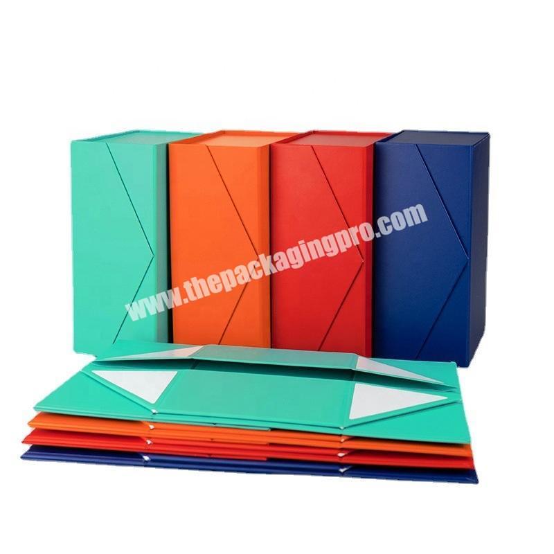 Custom Multi Color Fold Packaging Gift Box Rectangle Collapsible  Magnetic Lid Box