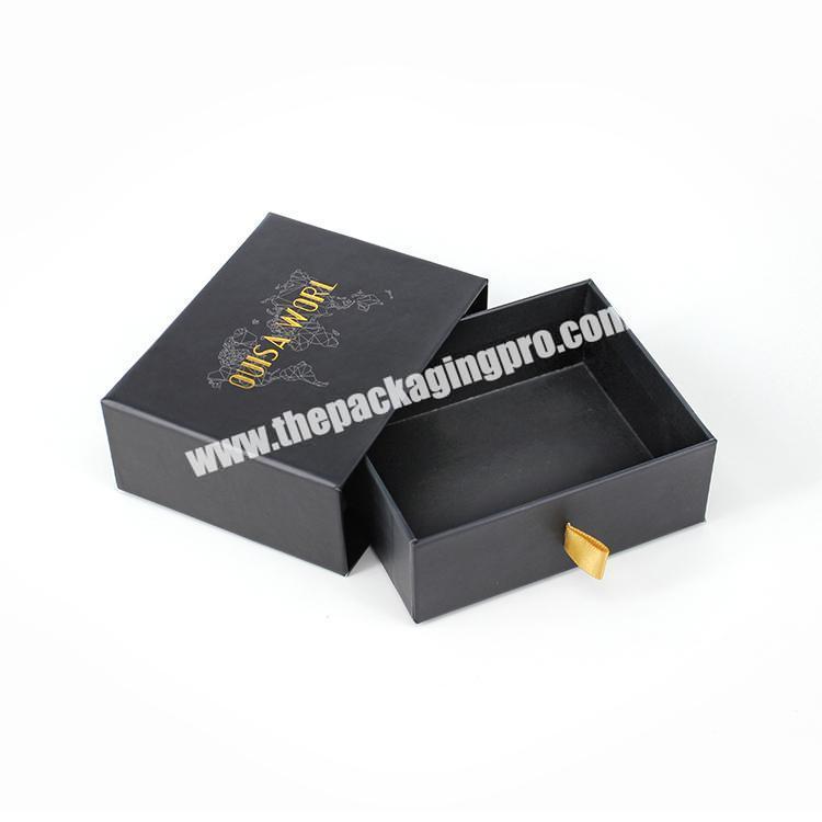Paper material and paperboard paper type box drawer style jewelry sliding box with pouch