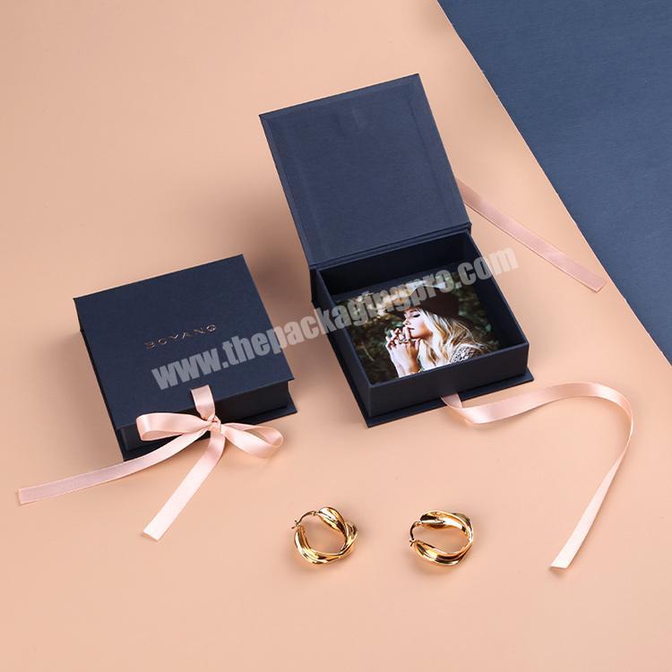 Custom Paper Book Shape Necklace Earring Ring Bracelet Jewelry Packaging Box with Logo