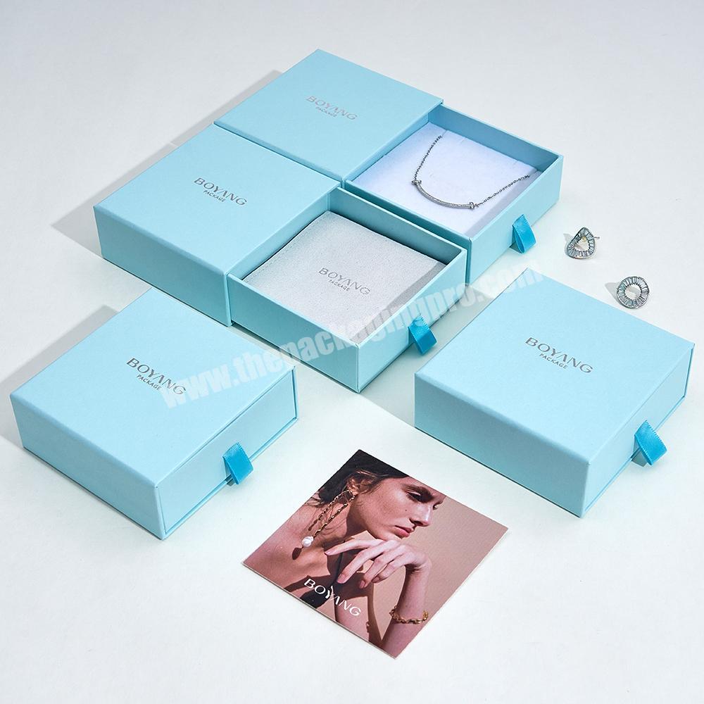 Custom Paper Sliding Jewelry Bracelet Necklace Earring Ring Box Packaging