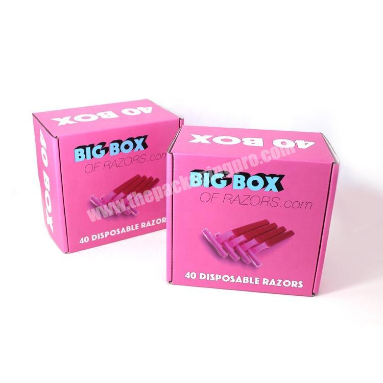 Custom Pink Disposable Shaver Razor Packaging Box