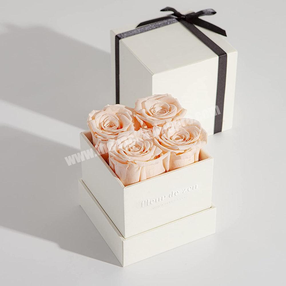 Custom Pink Square Forever Square Mom Flower Box Mother's Day Gift Of Roses Preserved Rose Flower Boxes Flower Packaging Boxes
