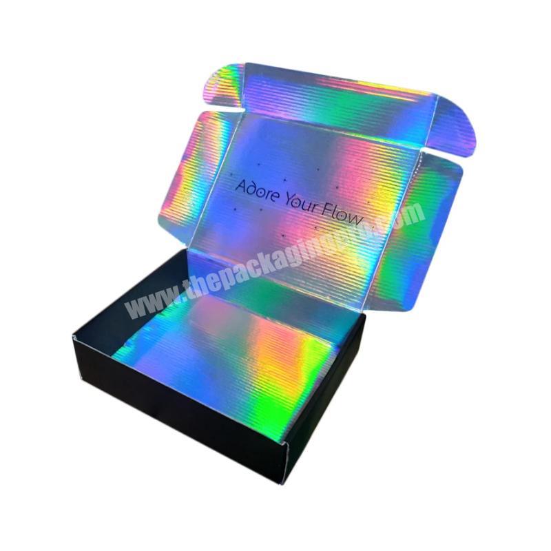 Custom Print Thin Holographic Mailer Box Packaging Small Paper Box Packaging Mailer Postal Shipping Box With Logo