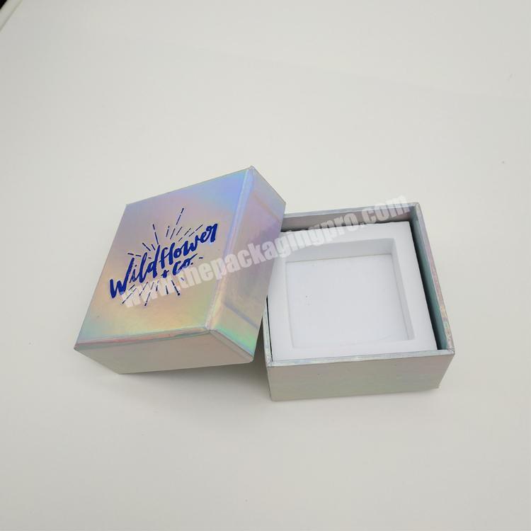Custom Printed Cardboard Rainbow Paper Packaging Holographic Gift Box