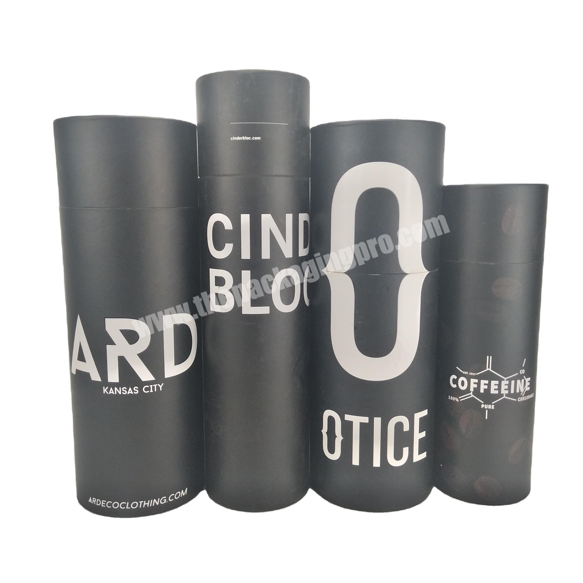 Custom Printed Creative Round Matte Black Paper Tube Food Packaging