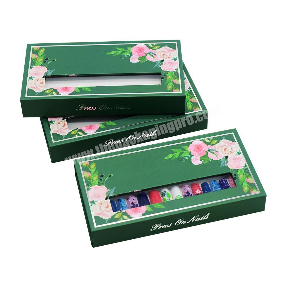 Custom Printed Empty False Nails Pack Box Luxury Magnetic Presson Press On Nail Packaging Box with Paper Insert