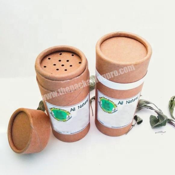 Custom Printed Food Grade Salt Powder Packaging Rolled Edge Paper Tube With Cardboard Shaker