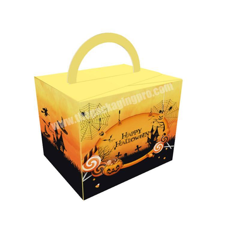 Custom Printed Halloween Theme Apple Chocolate Candy Packaging Paper Box with Handle