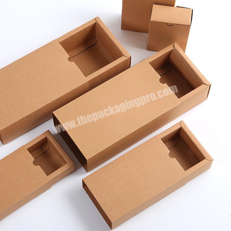 Custom Printed Kraft Paper Sliding Drawer Box For Mobile Phone Case Packaging