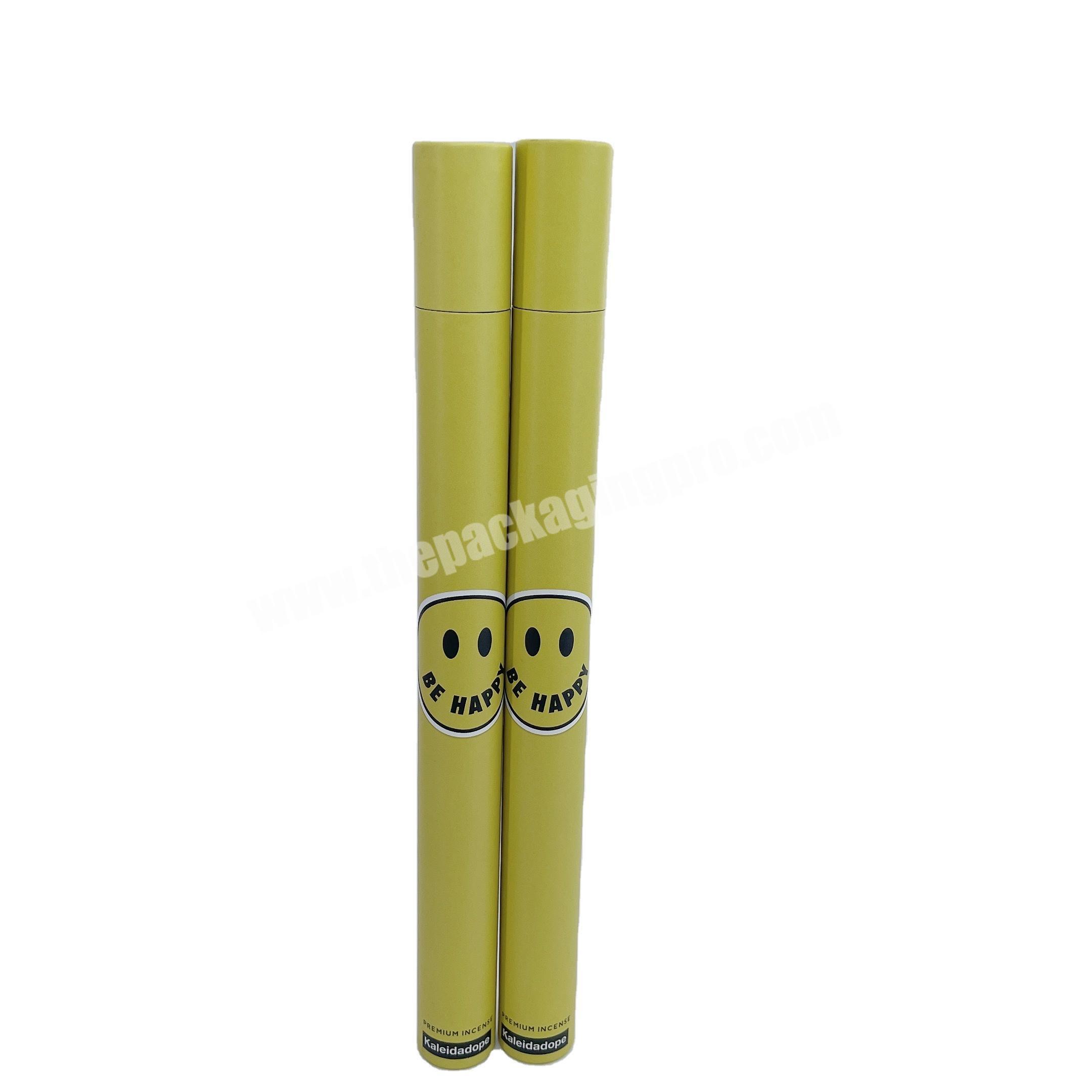 Custom Printed Recycled Rigid Kraft Round Paper Tube Box Incense Stick Packaging