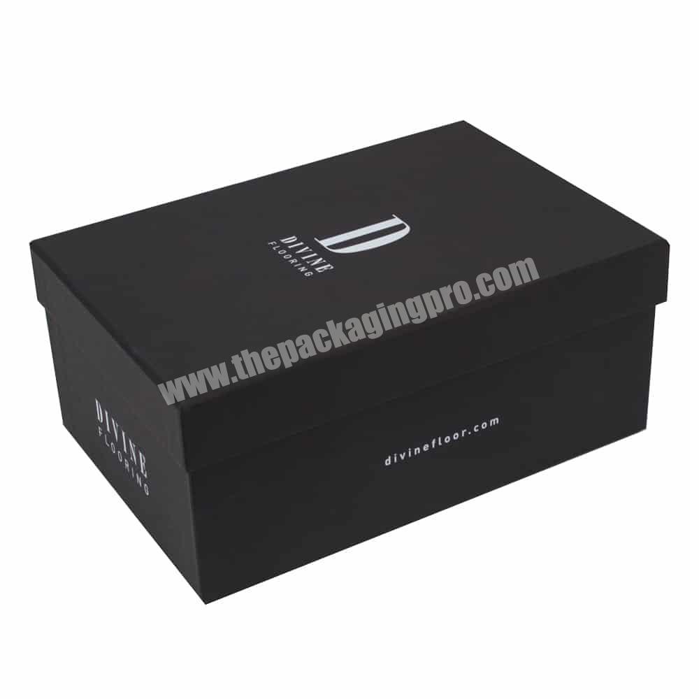 Custom Printing Black Lid And Base Sneaker Box Shoe Storage Luxury Shoe Display Box Empty Carton Box For Shoes