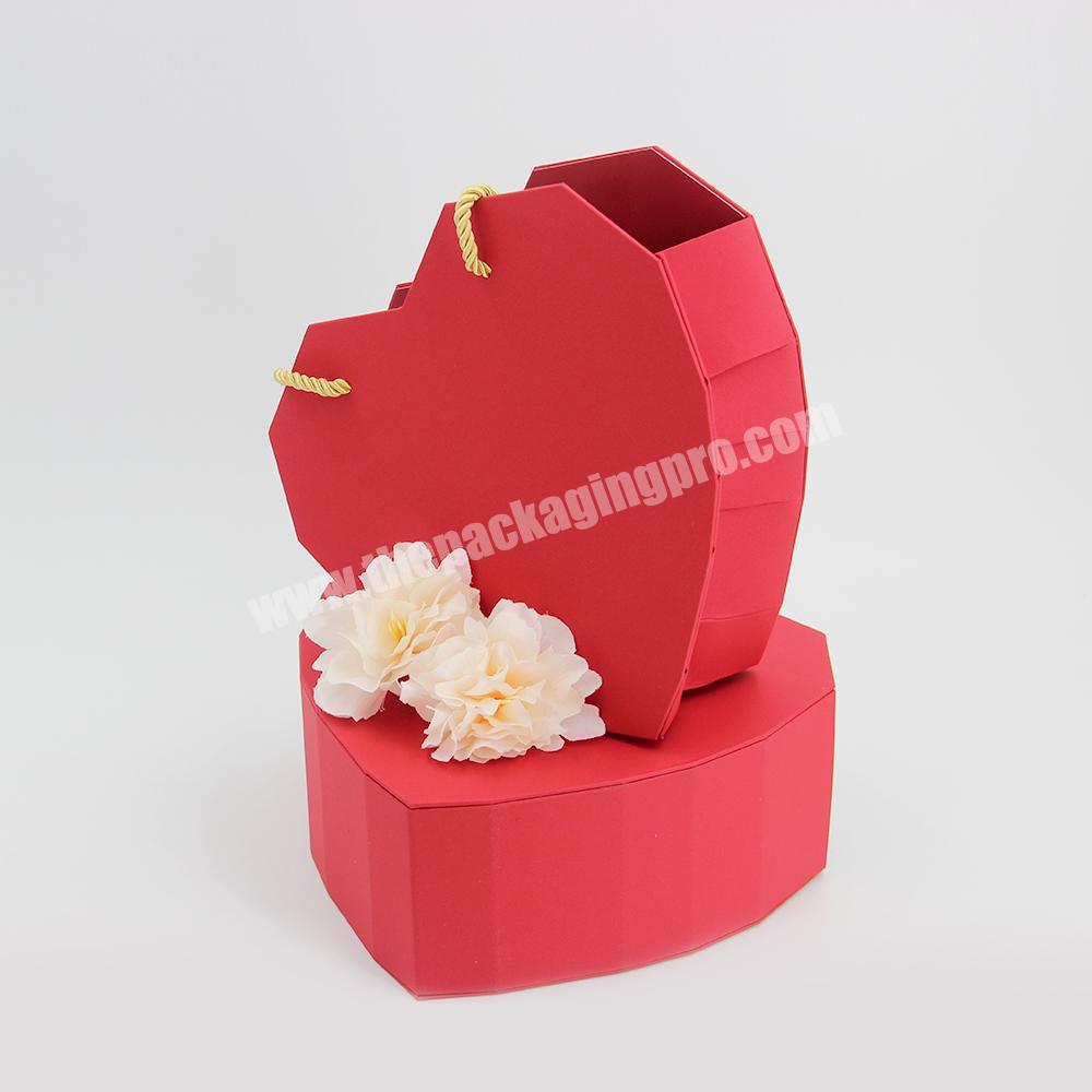 Custom Printing Logo Heart Shaped Luxury Surprised Folding Cosmetic Watch Clothing Gifts Box Packaging For Flowers Heart Shaped