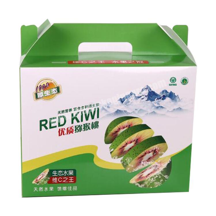 Custom Printing Vegetable Groceries Corrugated Box Fruit Packing Shipping Box with Handle
