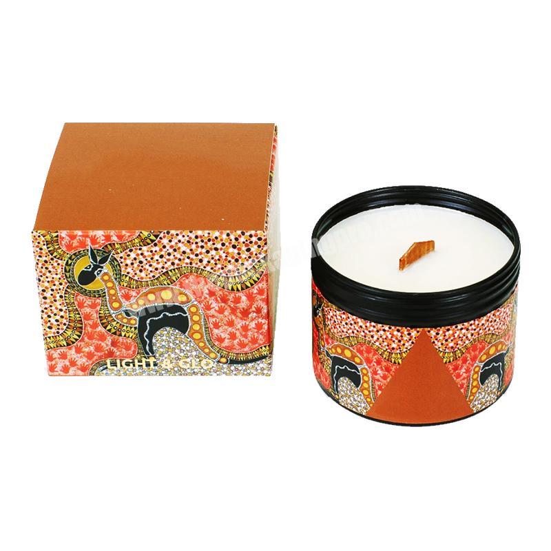 Custom Private Label Wholesale Luxury Black 10oz 14oz 12oz Rigid Cardboard Packaging Paper Gift Box For Pillar Candle